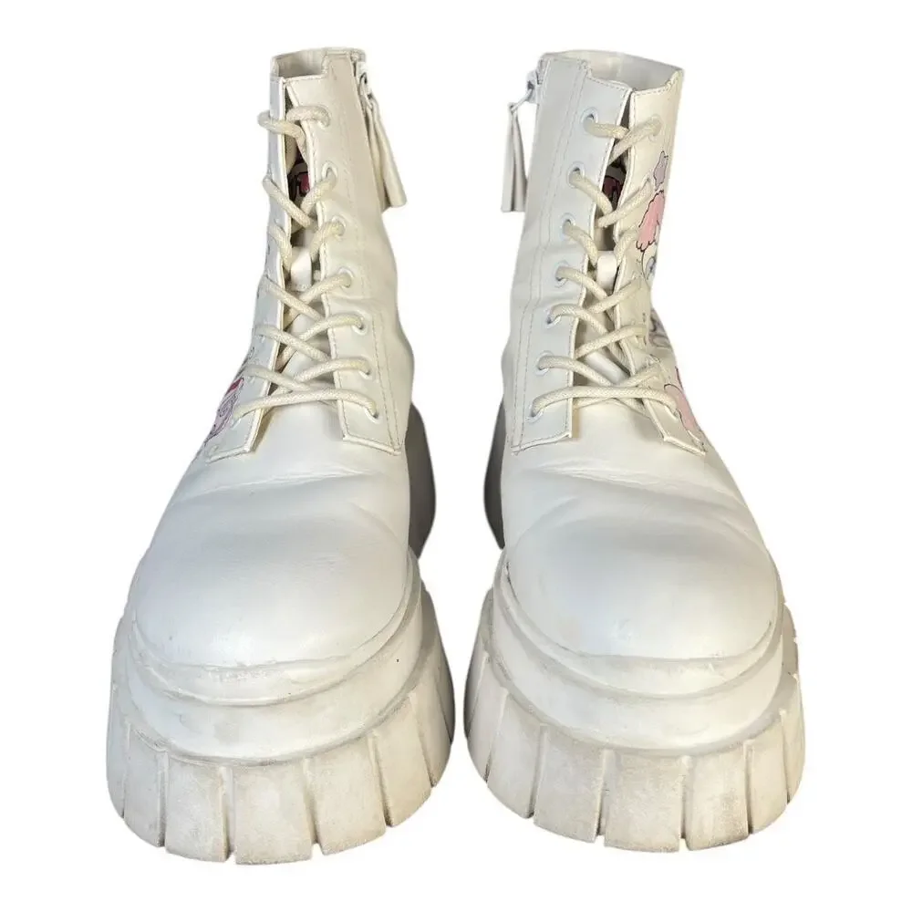 Bershka x Sanrio Hello Kitty Women’s Platform White Lace Boots Size-40 (9)